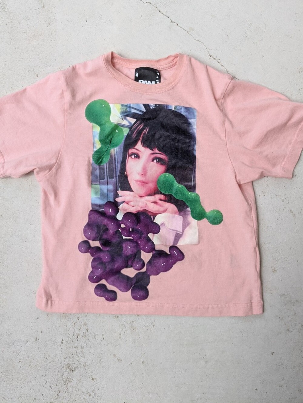 Perks and Mini PAM light pink gaming anime girl cropped graphic tee